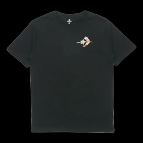 Converse Pattern Casual Sports Short Sleeve Black