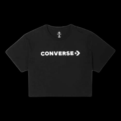 Converse Puff Wordmark T-Shirt 'Black White' (Women's)