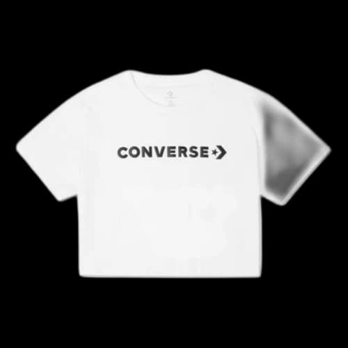 Converse Puff Wordmark T-Shirt 'White Black' (Women's)