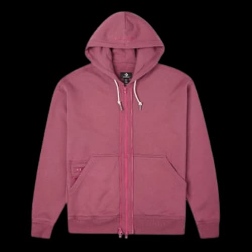 Converse Retro Solid Color Loose Hooded Jacket Red Purple