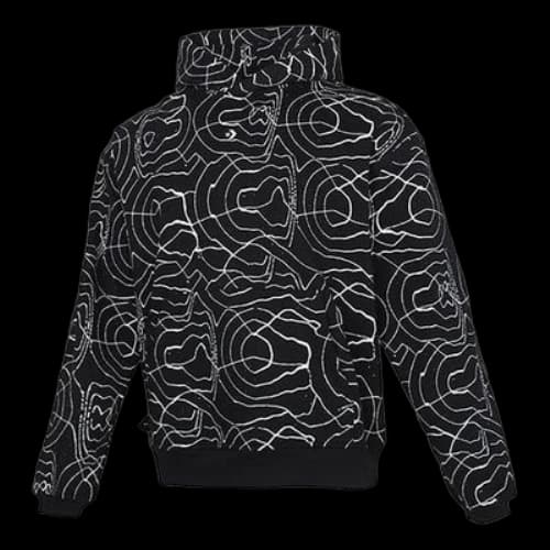 Converse Athleisure Casual Sports Splash Ink Printing Hooded Fleece Lined Pullover Full Print