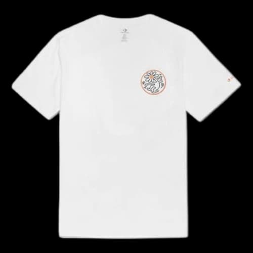 Converse x Keith Haring Crossover Embroidered Logo Alphabet Printing Round Neck Loose White