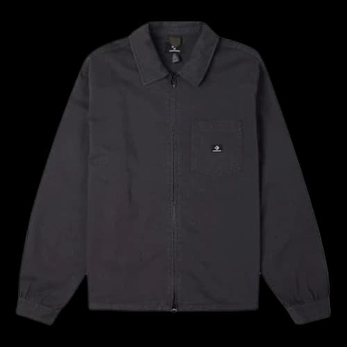 Converse Chest Pocket Washed Jacket Couple Style Black