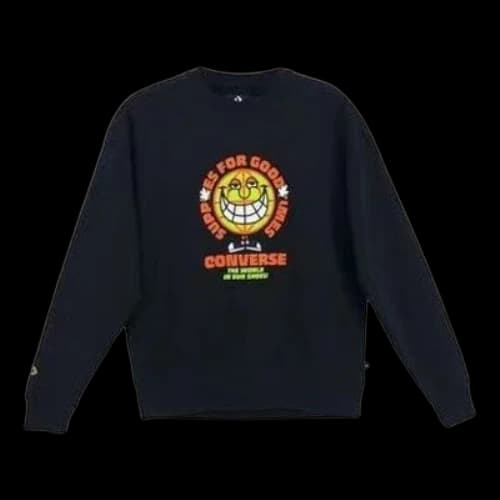 Converse GOOD TIMES Graphic Pullover Crew Sweatshirt 'Black'