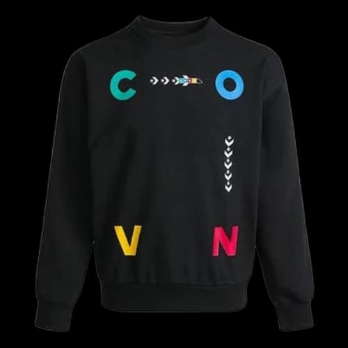 Converse Sports Contrast Letter Print Crew Neck Sweatshirt 'Black'