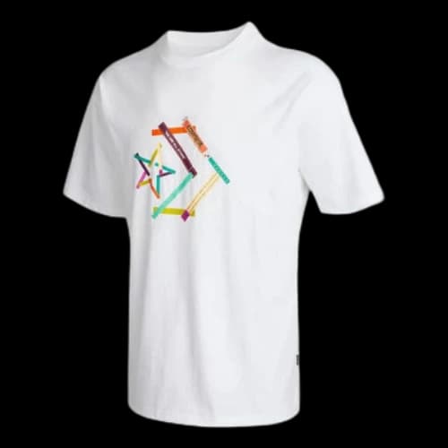 Converse Star Chevron Printing Sports Round Neck Short Sleeve T-Shirt 'White'
