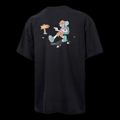 Converse Funny Cartoon Printing Pattern Breathable Sports Short Sleeve Black