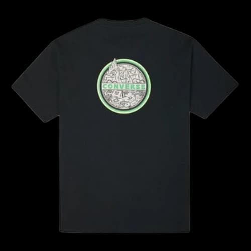 Converse Logo Printing Round Neck Short Sleeve Black