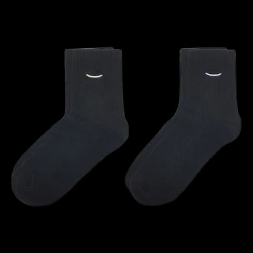 Converse Core Twin Pack Jack Purcell Mid Crew Socks 'Black'