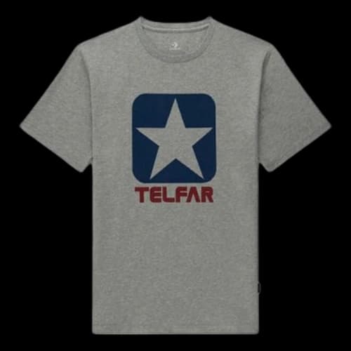 Converse x TELFAR Crossover Basketball Sports Printing Round Neck Short Sleeve Couple Style Gray