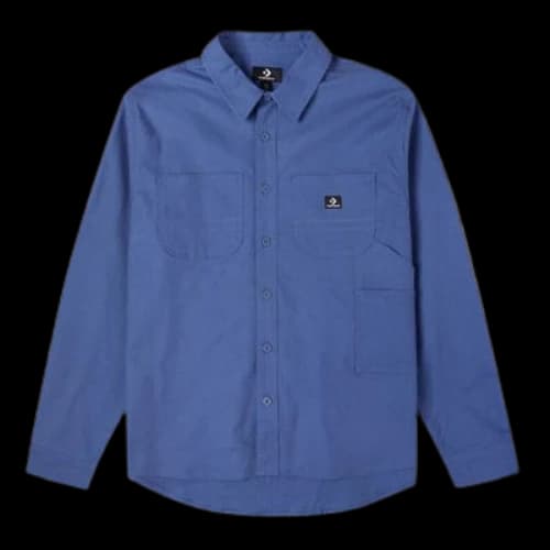 Converse Carpenter Pocket Button Down Long Sleeve Shirt 'Vintage Blue'