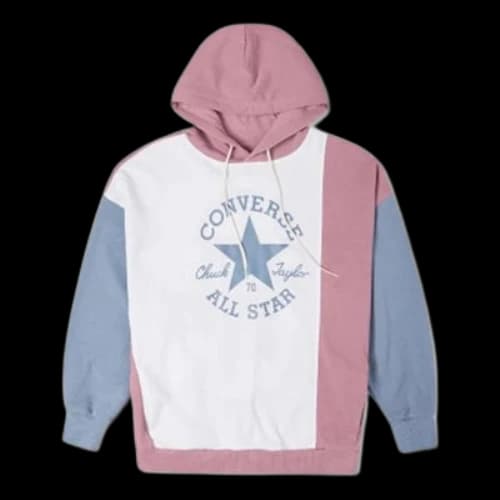 Converse Oversized Color-Blocked Pullover Hoodie 'Pink Aura Multi' (Women's)