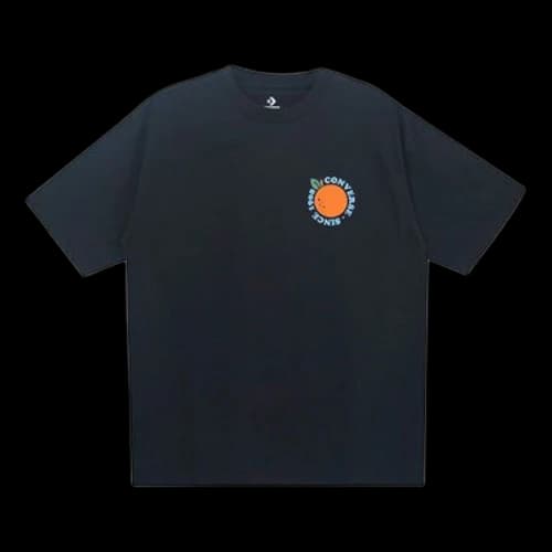 Converse Pattern Cartoon Printing Loose Short Sleeve Black
