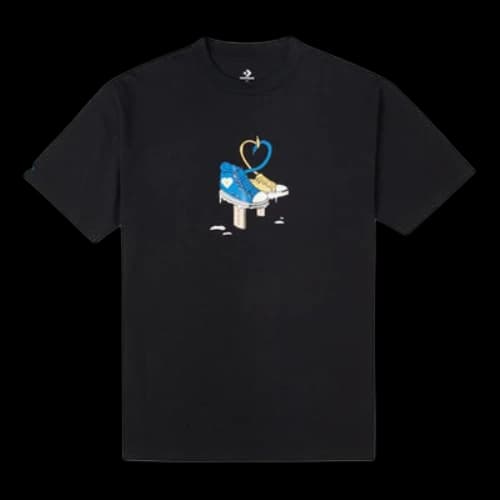 Converse Printing Casual Breathable Short Sleeve Black