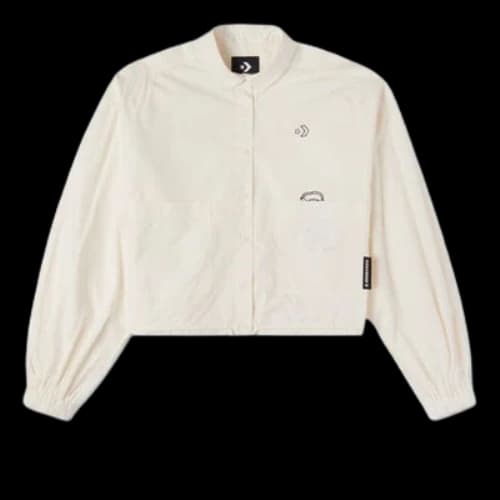Converse Small Logo Casual Shirt Jacket 'Beige' (Women's)