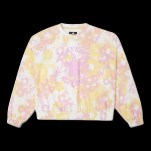 Converse Washed Floral Cotton Crew Neck Shirt 'Pink' (Women's)
