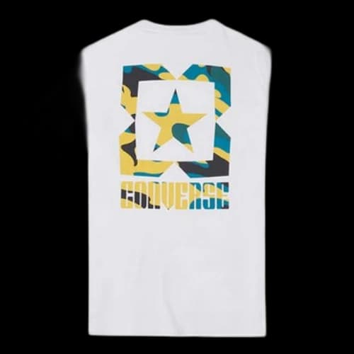Converse Casual Sports Breathable Camouflage Printing Short Sleeve White