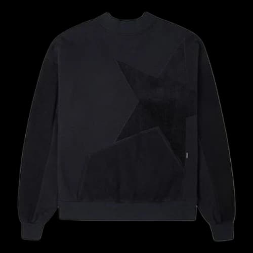 Converse Retro Corduroy Fleece Round Neck Pullover Black Hoodie (Women's)