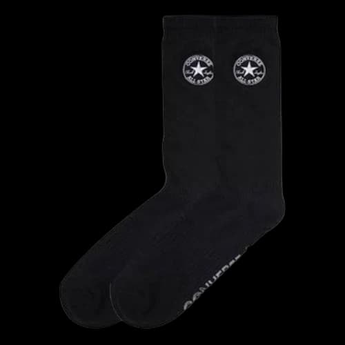 Converse Embroidered Logo Quartier Socks Two Pairs 'Black'