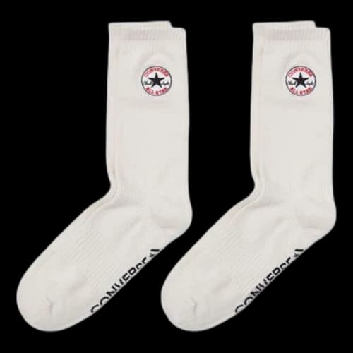 Converse Embroidered Logo Crew Socks Two Pairs 'White'