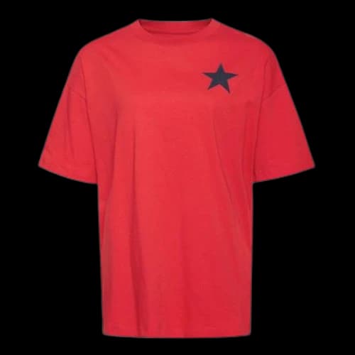 Converse Back Alphabet Smiling Face Printing Short Sleeve Unisex Red