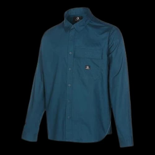 Converse Woven Long Sleeve Button Down Shirt 'Green'