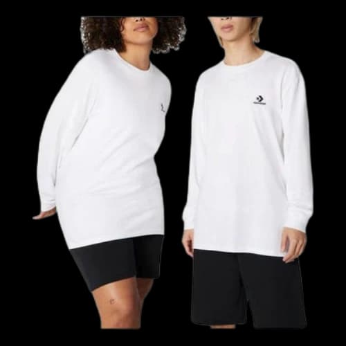 Converse Go-To Embroidered Star Chevron Long Sleeve Tee 'White'