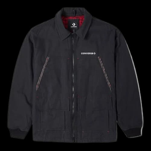Converse New Year Series Logo Printing Lapel Sports Jacket Dark Black