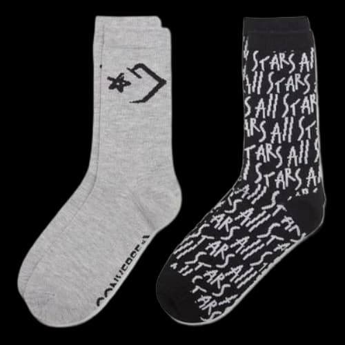 Converse All Stars Crew Socks 'Black Grey'