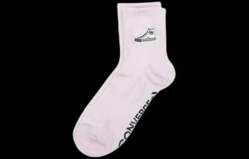 Converse Embroidered Sneaker Patch Quater Socks Two Pairs 'Pink'