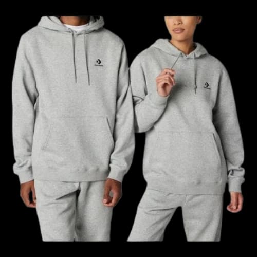 Converse Go-To Embroidered Star Chevron Standard Fit Hoodie 'Vintage Grey Heather'