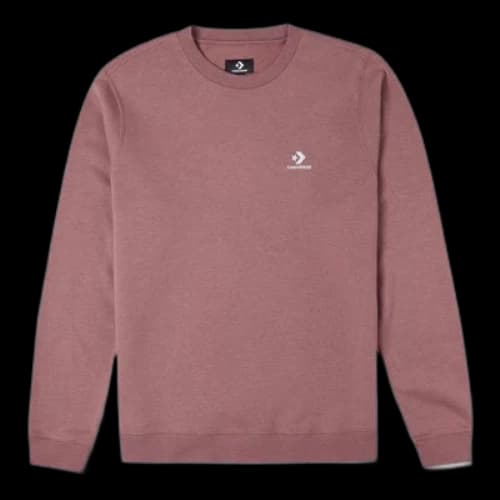 Converse Go-To Embroidered Star Chevron Brushed Back Fleece Crew Sweatshirt 'Maroon'