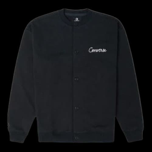 Converse Chain Stitch Elevated Cardigan Pullover 'Black'