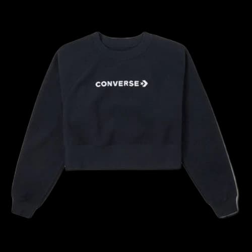 Converse Wordmark Fleece Crew Top 'Black' (Women's)