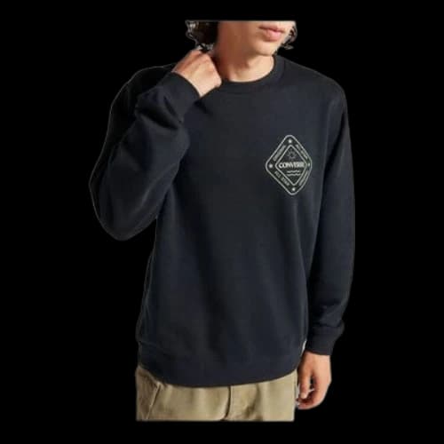 Converse All Star Winter Art Graphic Crew Sweatshirt 'Black'
