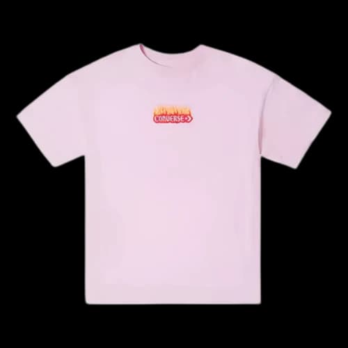 Converse Flaming Logo Oversized T-Shirt 'Pink' (Women's)