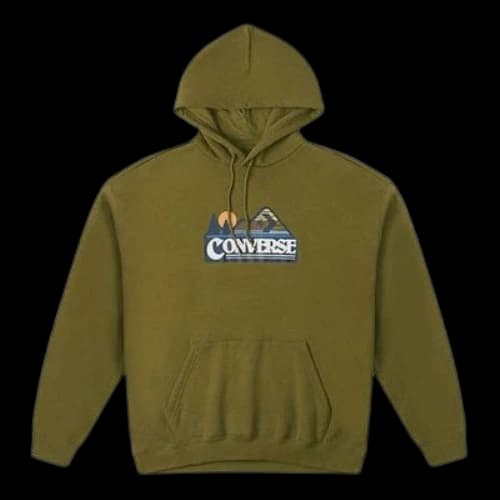 Converse Elevated Logo Graphic OS Heavyweght Hoodie 'Olive Green'