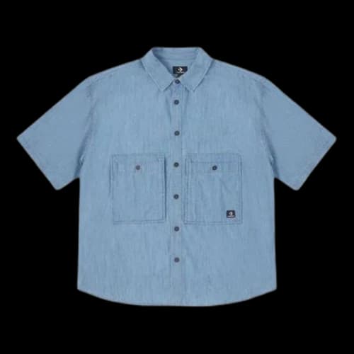 Converse Denim Wordmark Utility Shirt 'LT Retro Blue'