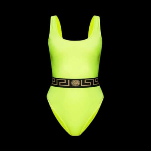 Versace Greca One Piece Swimsuit 'Acid Yellow/Black'