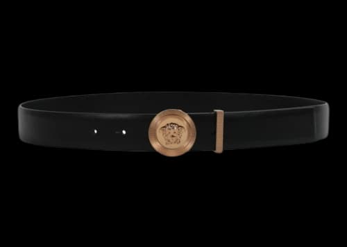 Versace Medusa Biggie Leather Belt Black/Gold