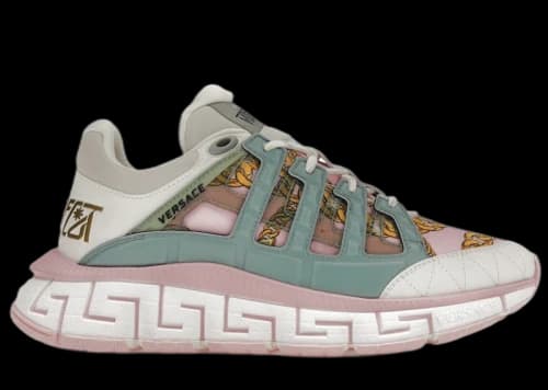 Versace Trigreca Chain Print White Pink Green