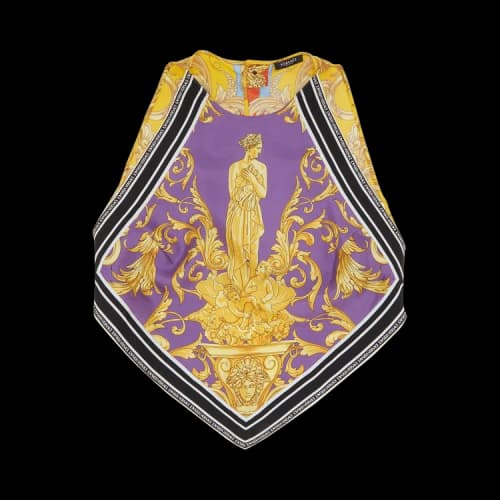 Versace Heritage Print Silk Blouse 'Dark Orchid/Sun'
