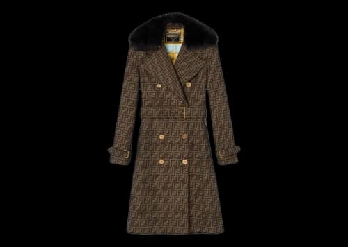 Fendi Fendace FF Trench Coat Brown/Gold