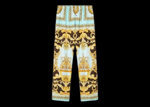 Fendi Fendace Baroque Mens Pyjama Bottoms Gold/Blue