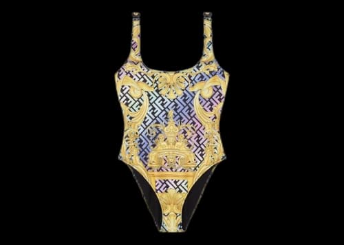 Fendi Fendace Baroque One-Piece Swimsuit Gold/Multi