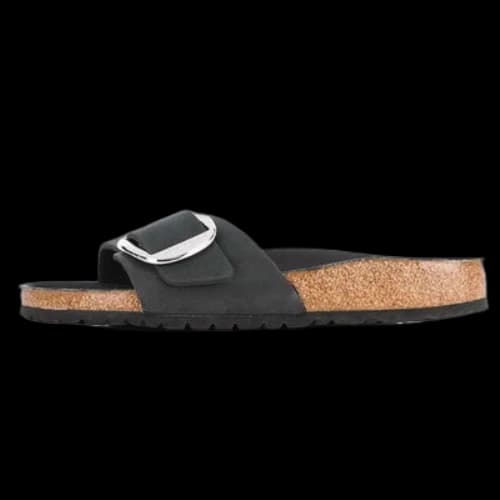 Birkenstock Madrid Big Buckle Oiled Leather Narrow Fit Sandals 'Black' (Women's)
