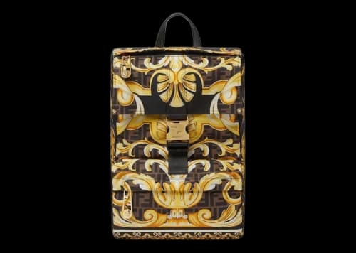 Fendi Fendace Backpack Gold Baroque Print