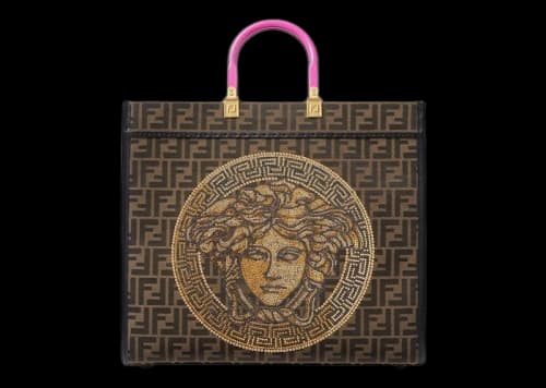 Fendi Fendace Sunshine Large Tote Bag Gold Baroque