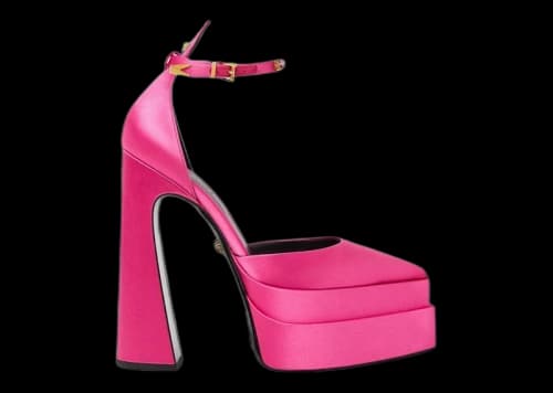 Versace Aevitas 160mm Pointy Platform Pumps Light Pink Satin