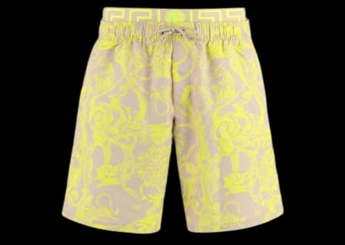 Versace Printed Swim Shorts Yellow